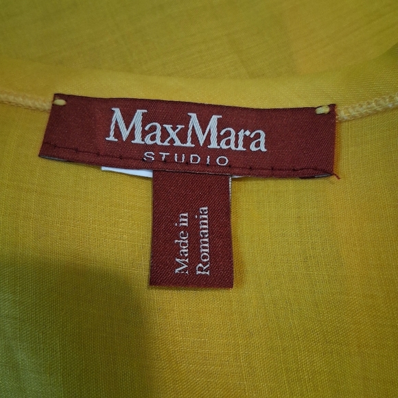 MaxMara StudioMax Leccio BIouse Vibrant Yellow Blouse Size X- Large NWOT - Picture 9 of 10